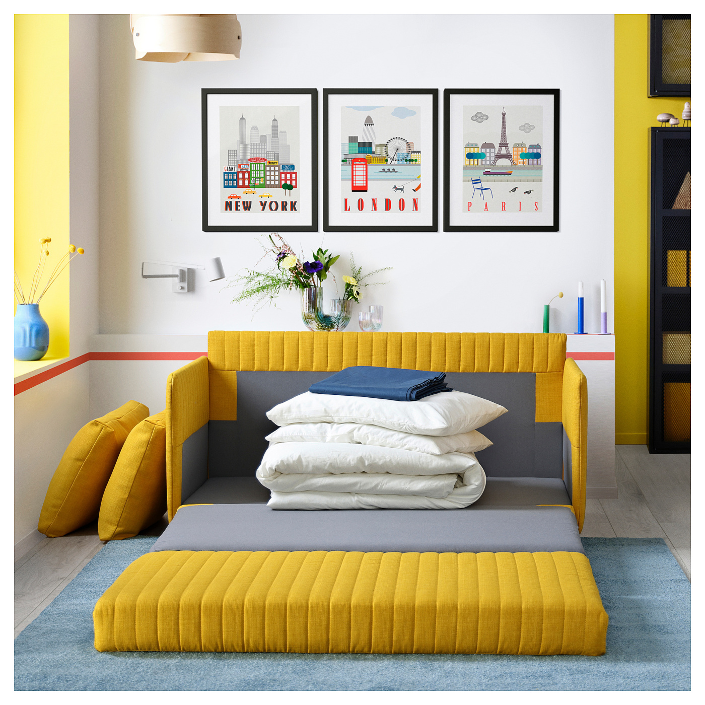 現地引き取り専用 美品　IKEA FRIDHULT ソファベッド FRIDHULT sofa-bed Skiftebo yellow - IKEA