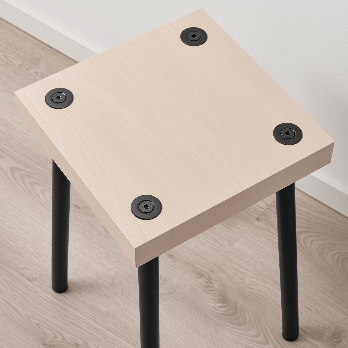 FRIDNÄS nesting tables with stools set of 4 black/birch effect - IKEA