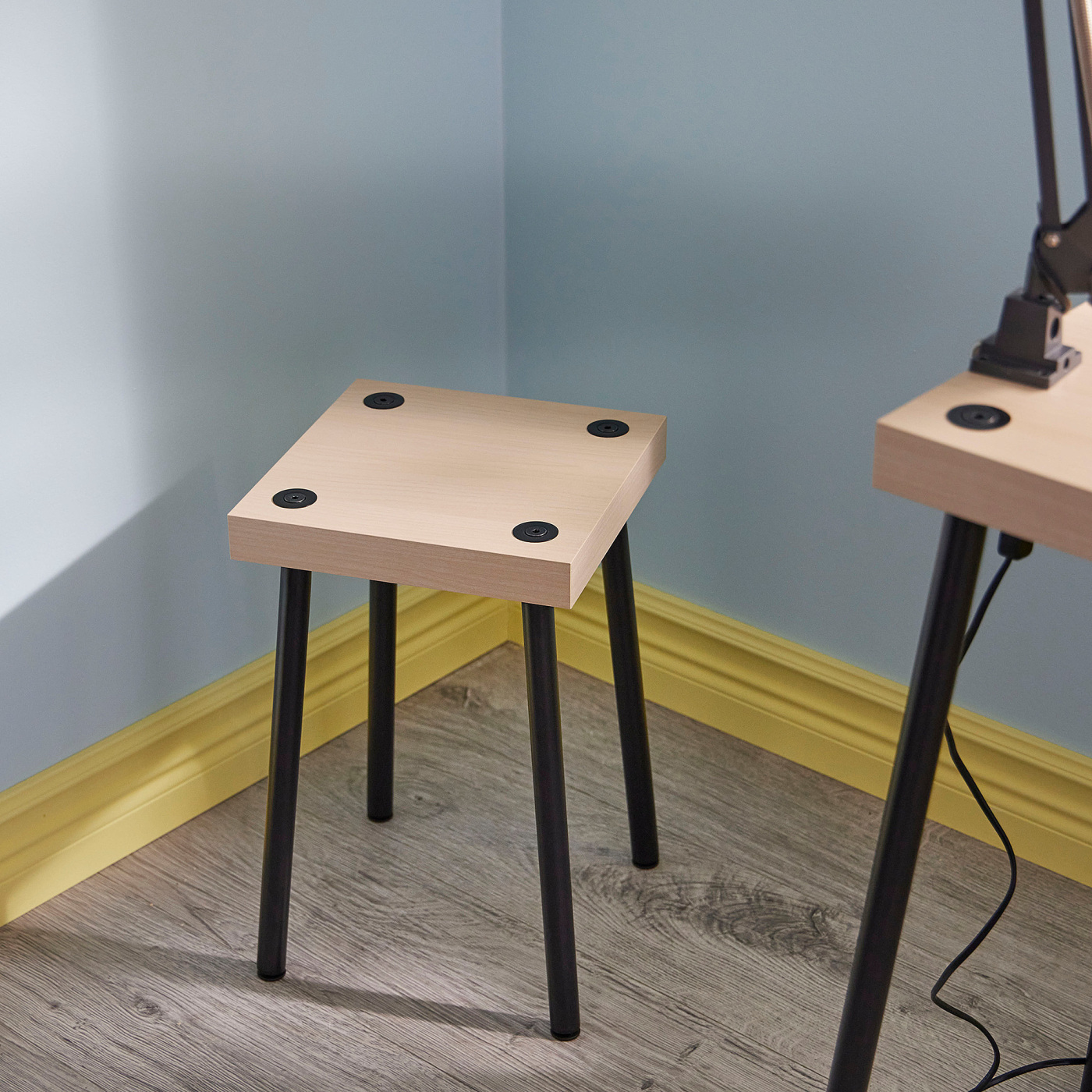 【りんご】IKEA FRIDNÄS フリードネス 4点ネストテーブルセット FRIDNÄS nesting tables with stools set of 4 black/birch effect - IKEA
