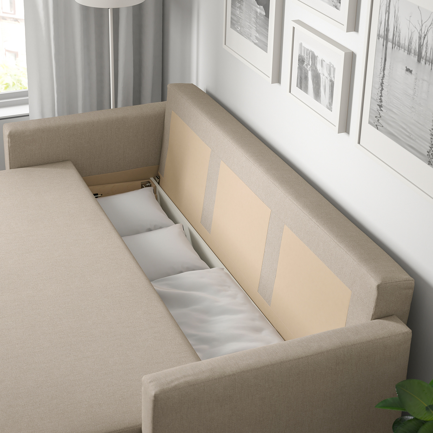 FRIHETEN 3-seat sofa-bed Hyllie beige - IKEA