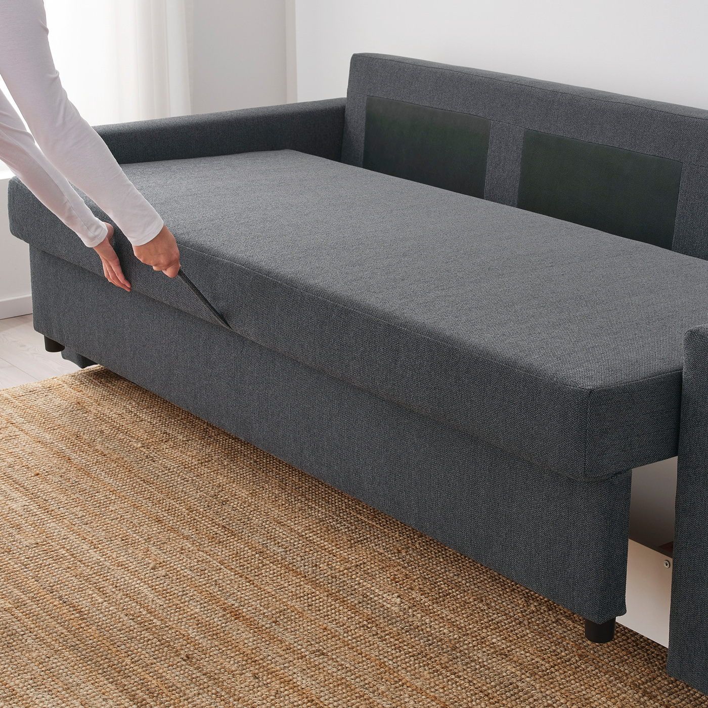 FRIHETEN 3-seat sofa-bed Hyllie dark grey - IKEA