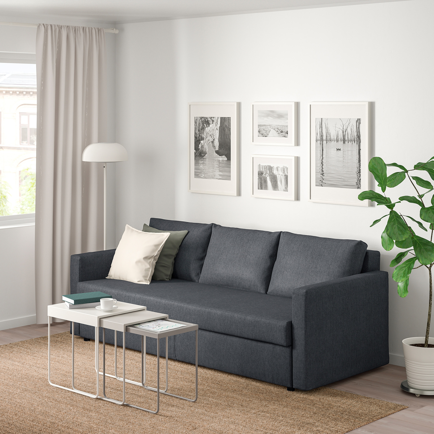 FRIHETEN 3-seat sofa-bed Hyllie dark grey - IKEA
