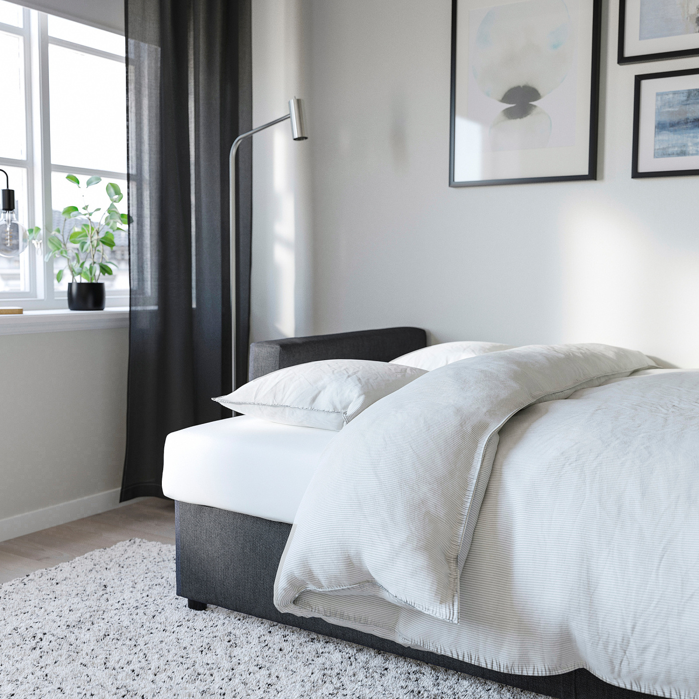 FRIHETEN 3-seat sofa-bed Hyllie dark grey - IKEA