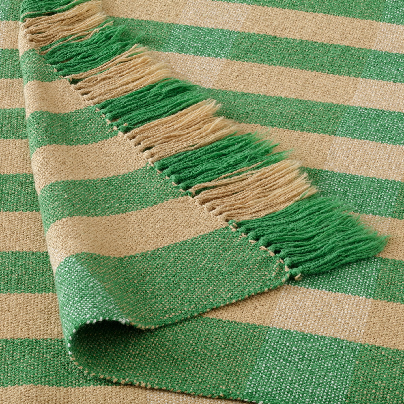 FRÖDD throw green/stripe - IKEA