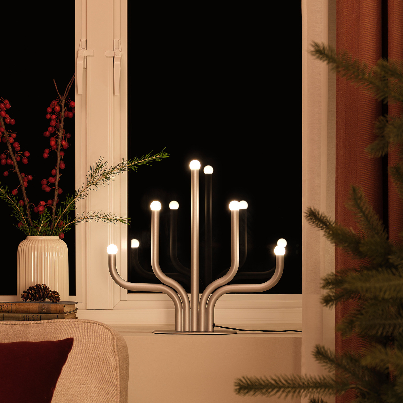 FRÖJDA LED table decoration silver-colour - IKEA
