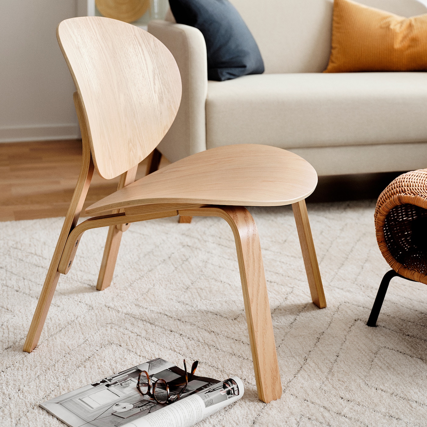 FRÖSET easy chair white stained oak veneer - IKEA