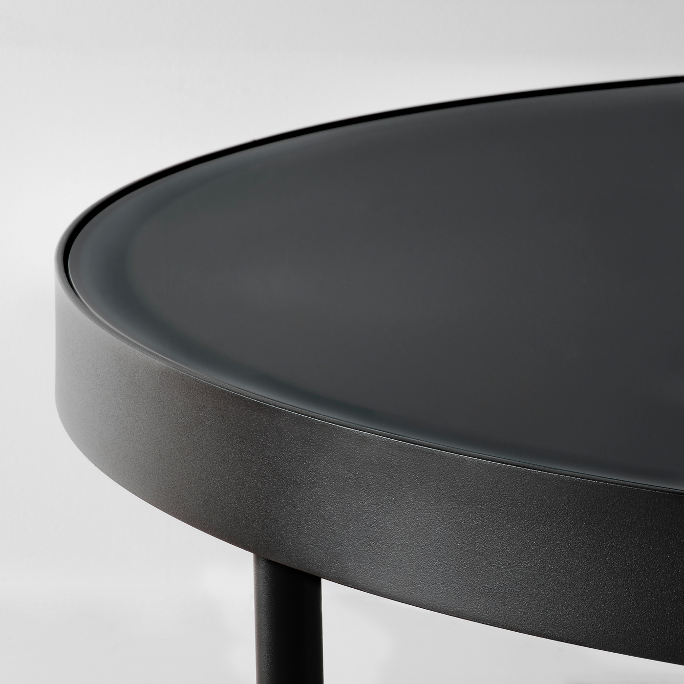 FRÖTORP coffee table anthracite marble effect/black glass - IKEA