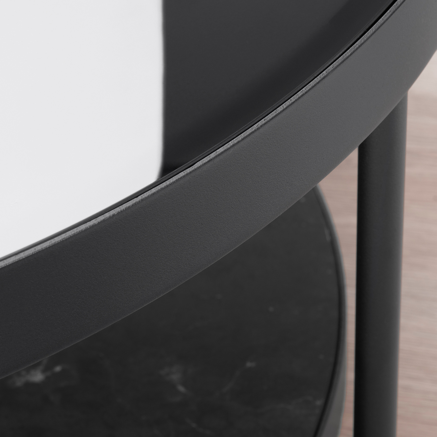 FRÖTORP coffee table anthracite marble effect/black glass - IKEA