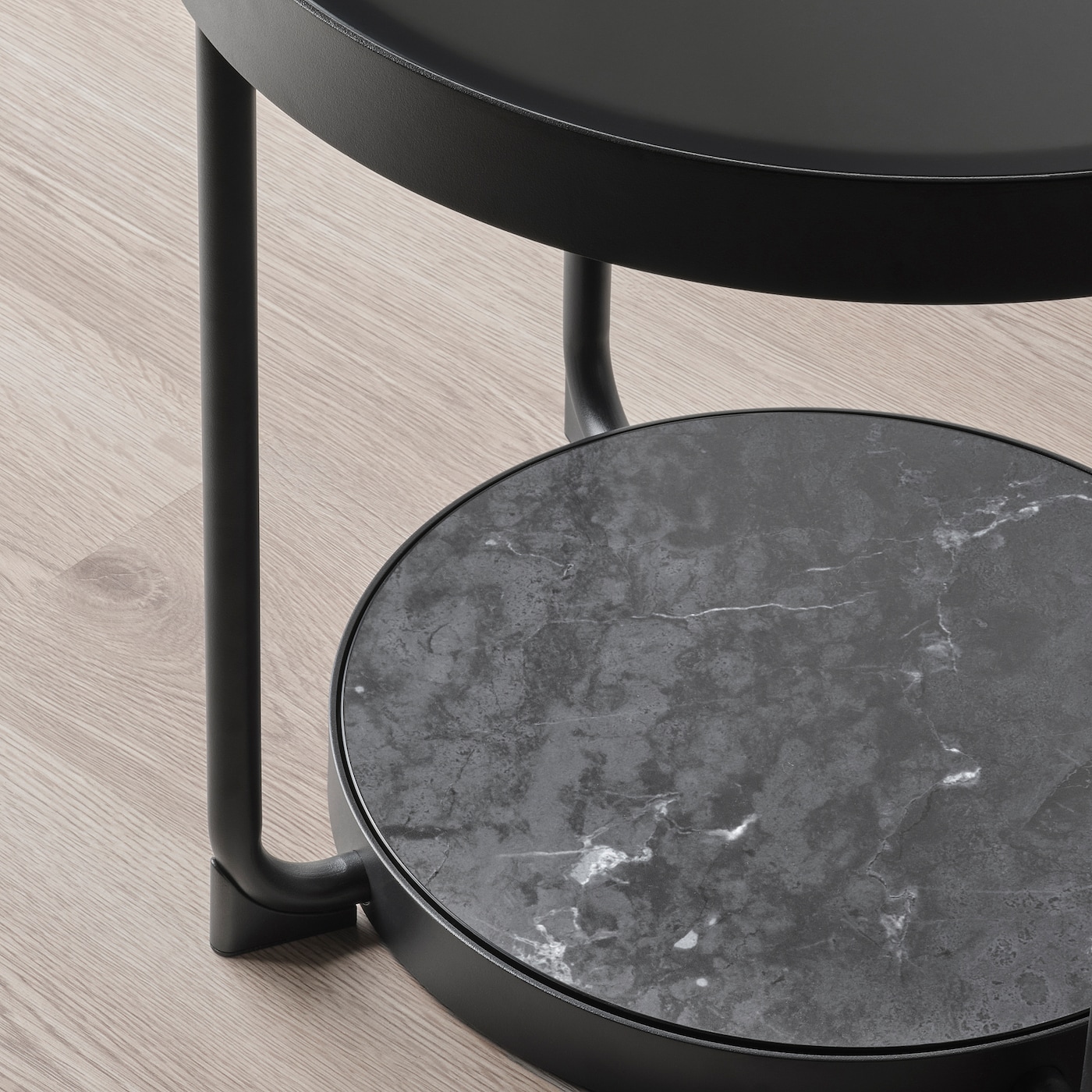 FRÖTORP side table anthracite marble effect/black glass - IKEA
