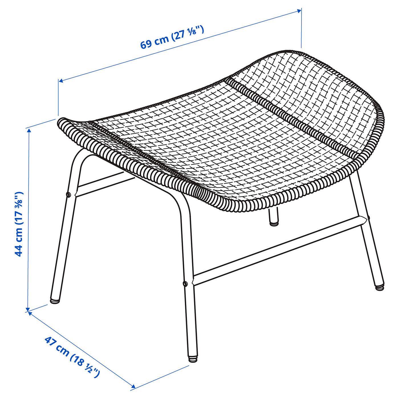 FRYKSÅS armchair and footstool rattan/Risane natural - IKEA