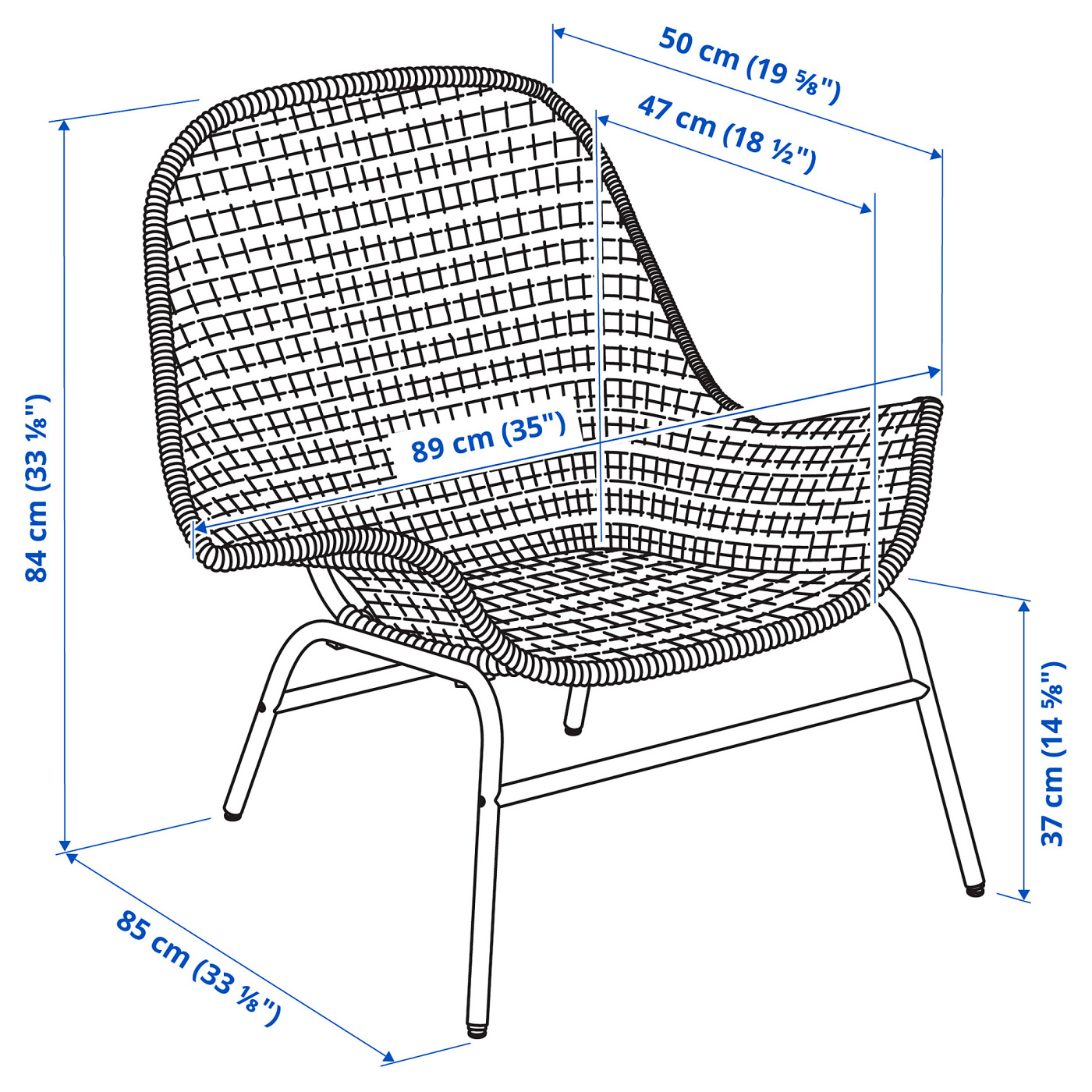 FRYKSÅS armchair and footstool rattan/Risane natural - IKEA