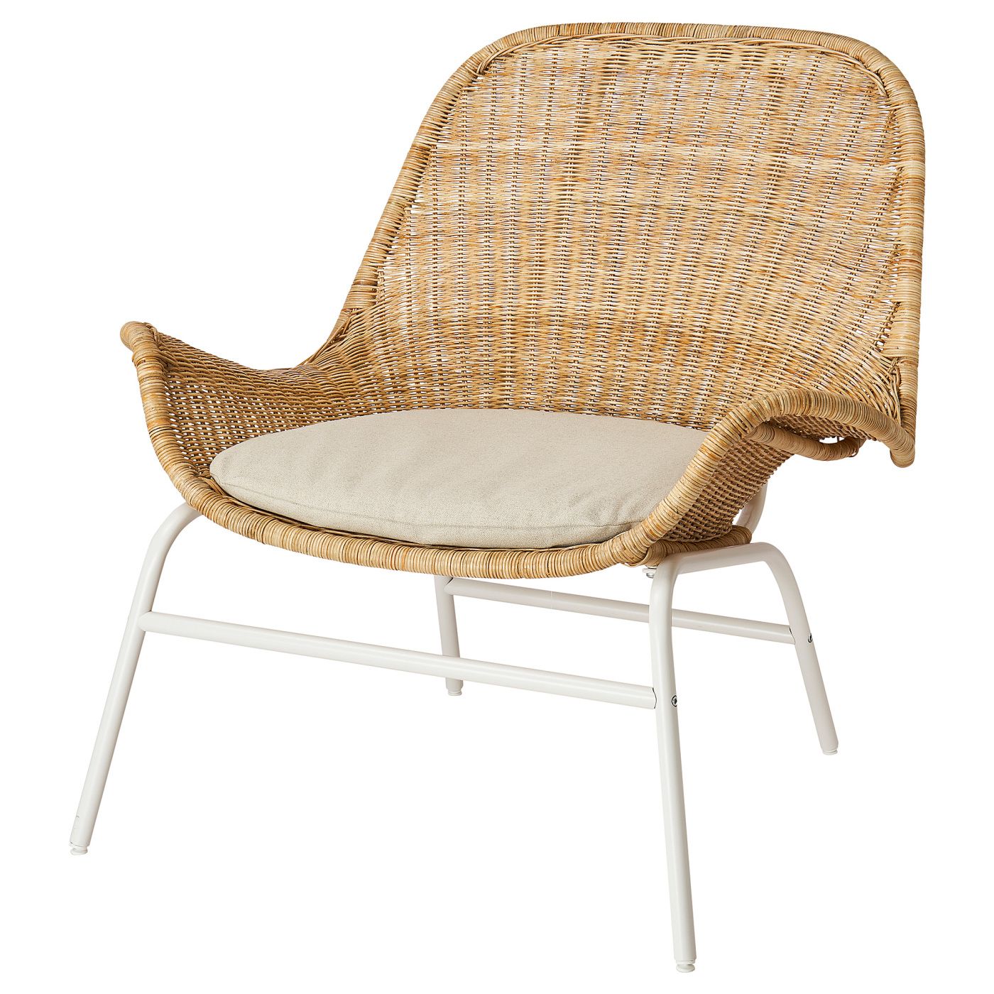 FRYKSÅS armchair and footstool rattan/Risane natural - IKEA