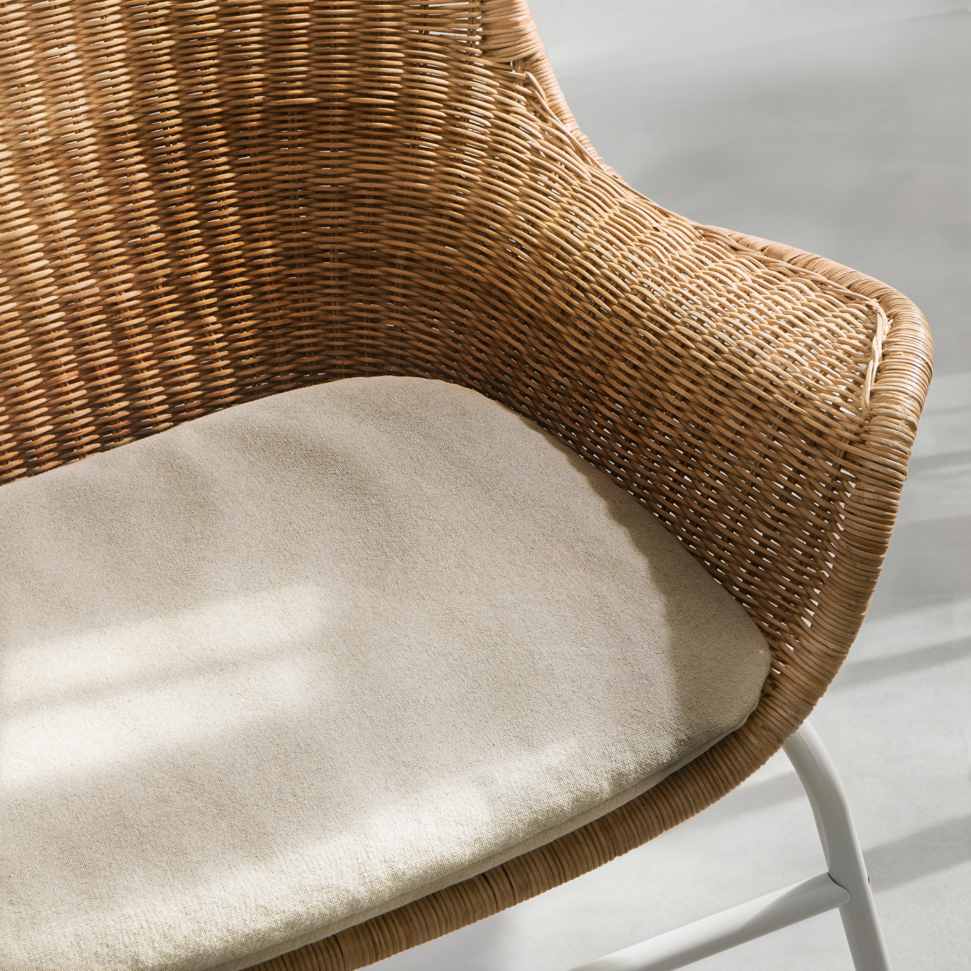 FRYKSÅS armchair and footstool rattan/Risane natural - IKEA