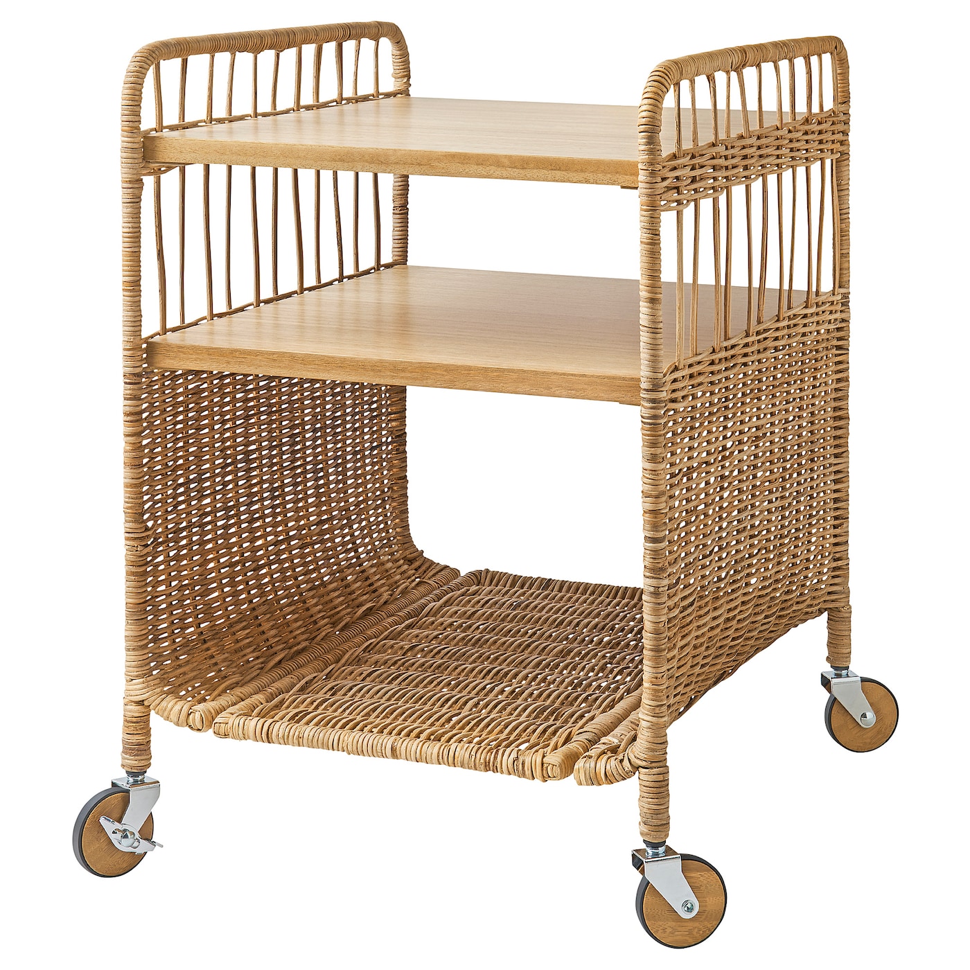 FRYKSÅS storage unit on castors rattan - IKEA