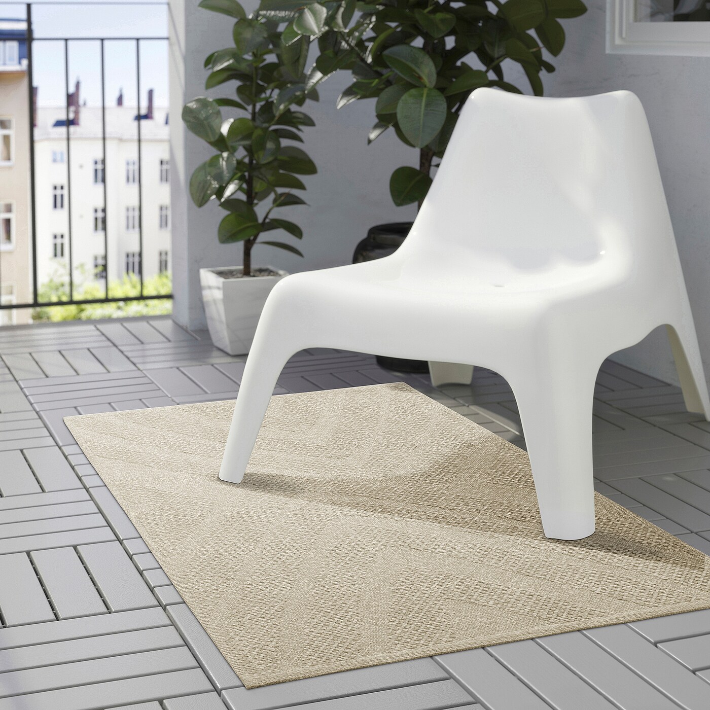 FULLMAKT rug flatwoven, in/outdoor beige/mélange - IKEA