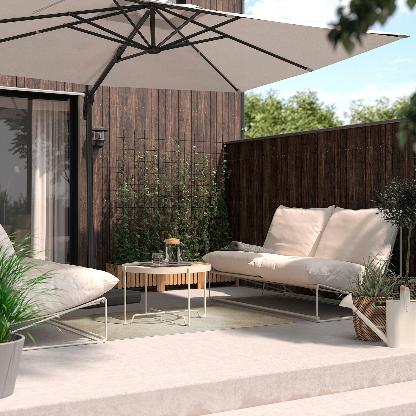 FULLMAKT rug flatwoven, in/outdoor beige/mélange - IKEA