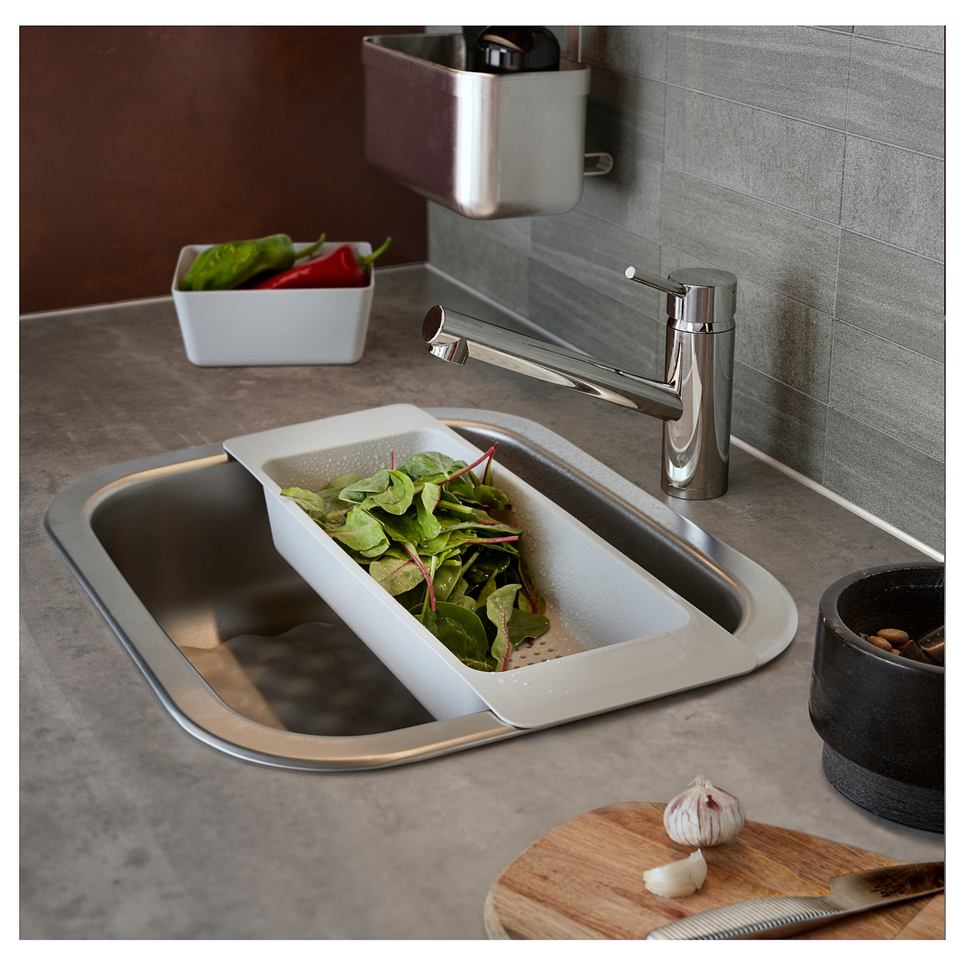 FYNDIG inset sink, 1 bowl stainless steel - IKEA