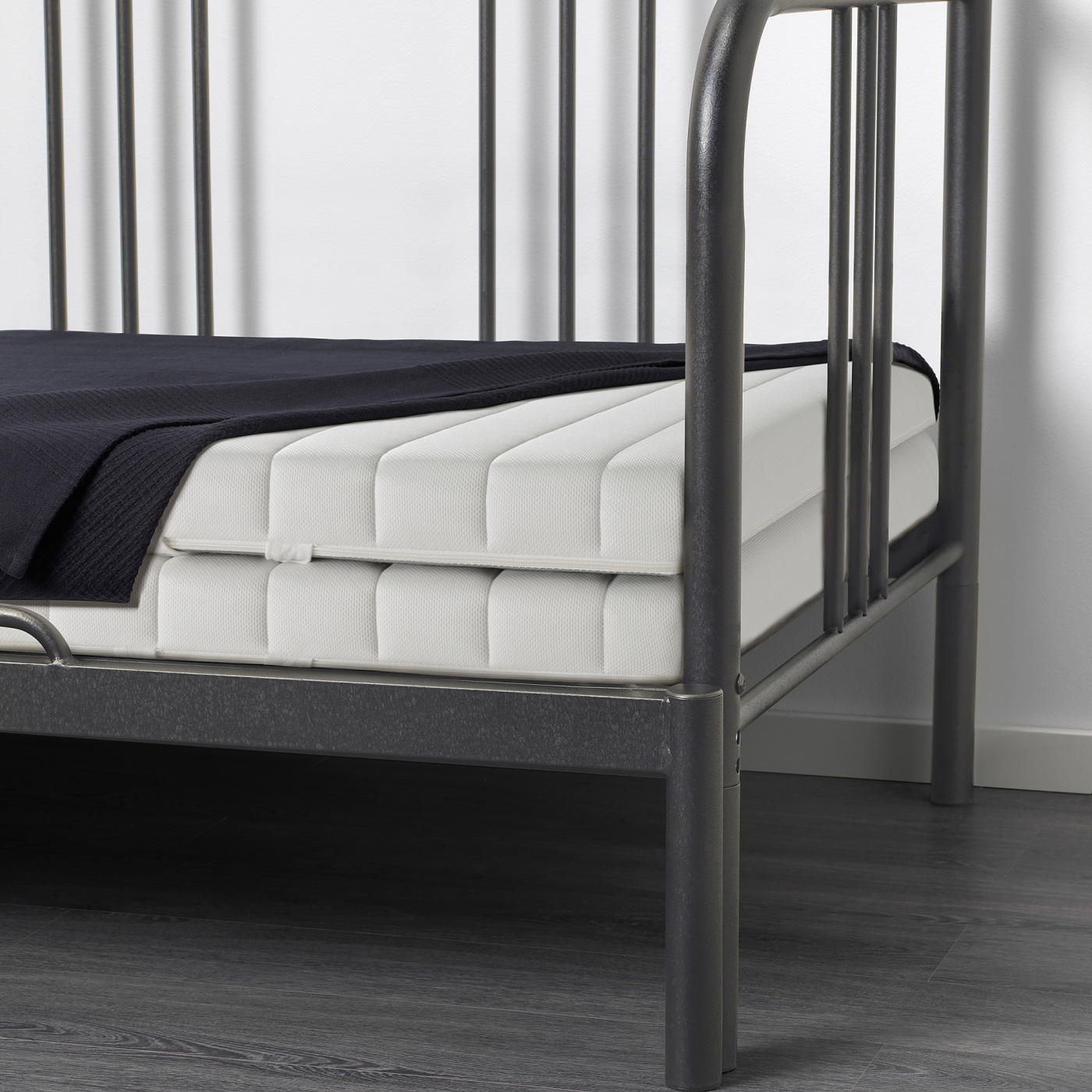 FYRESDAL day-bed with 2 mattresses black/Ånnfjället super firm - IKEA