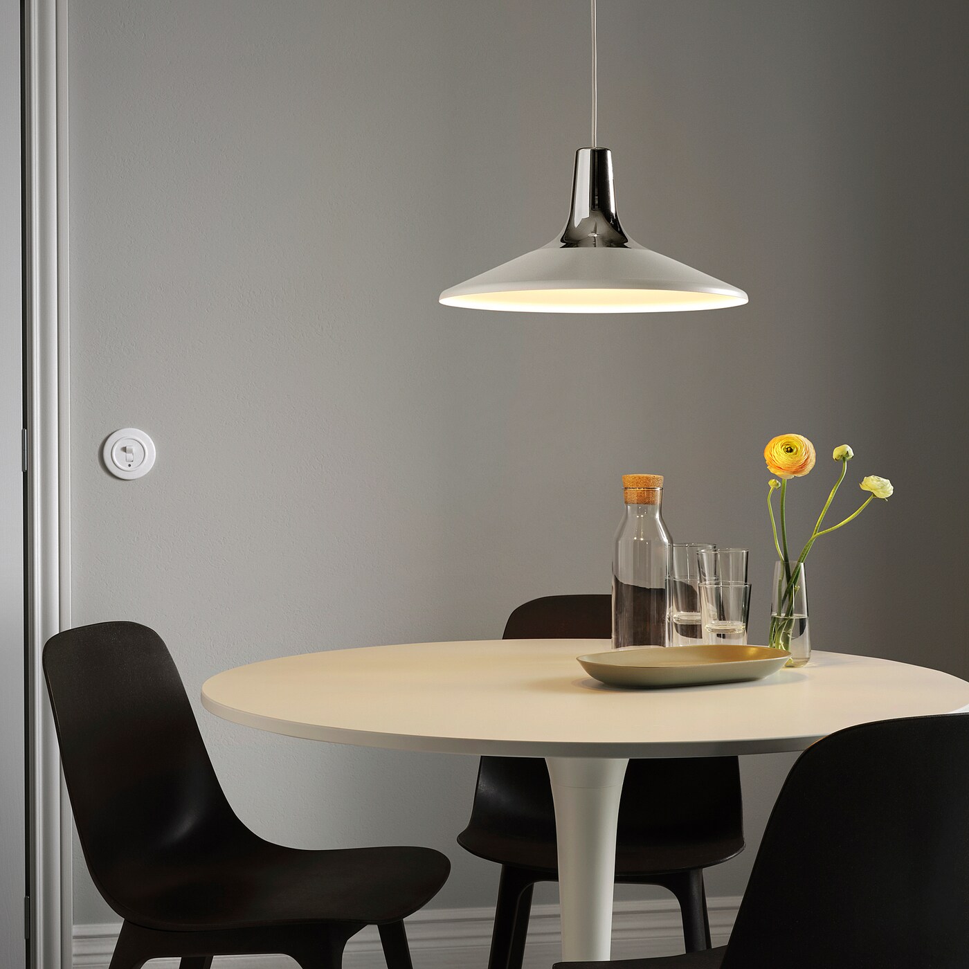 FYRTIOFYRA pendant lamp chrome effect/white - IKEA