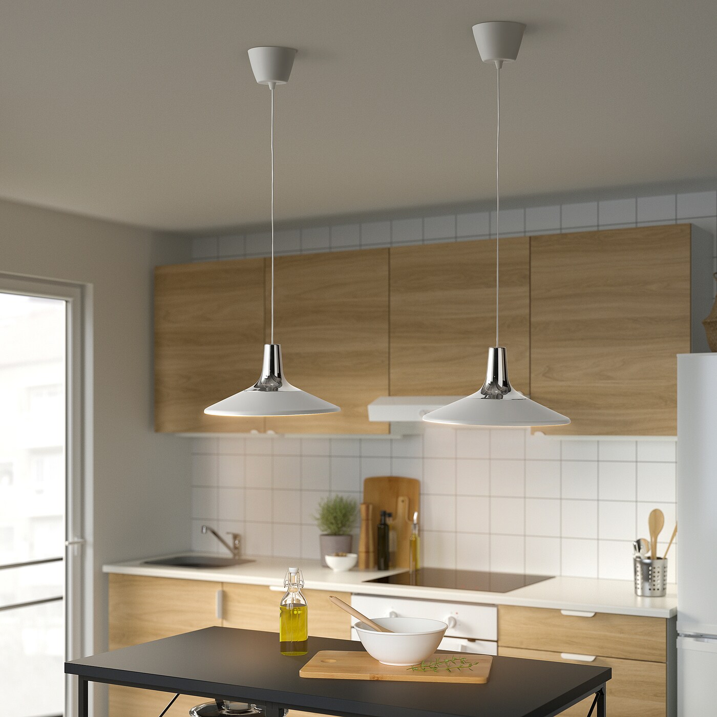 FYRTIOFYRA pendant lamp chrome effect/white - IKEA