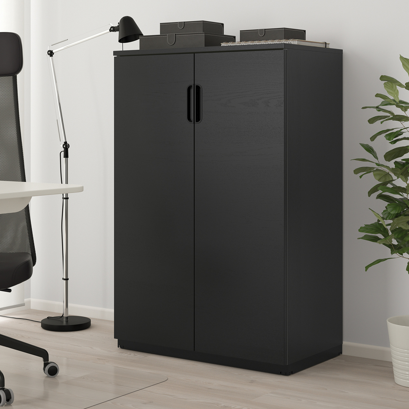GALANT cabinet with doors black stained ash veneer - IKEA