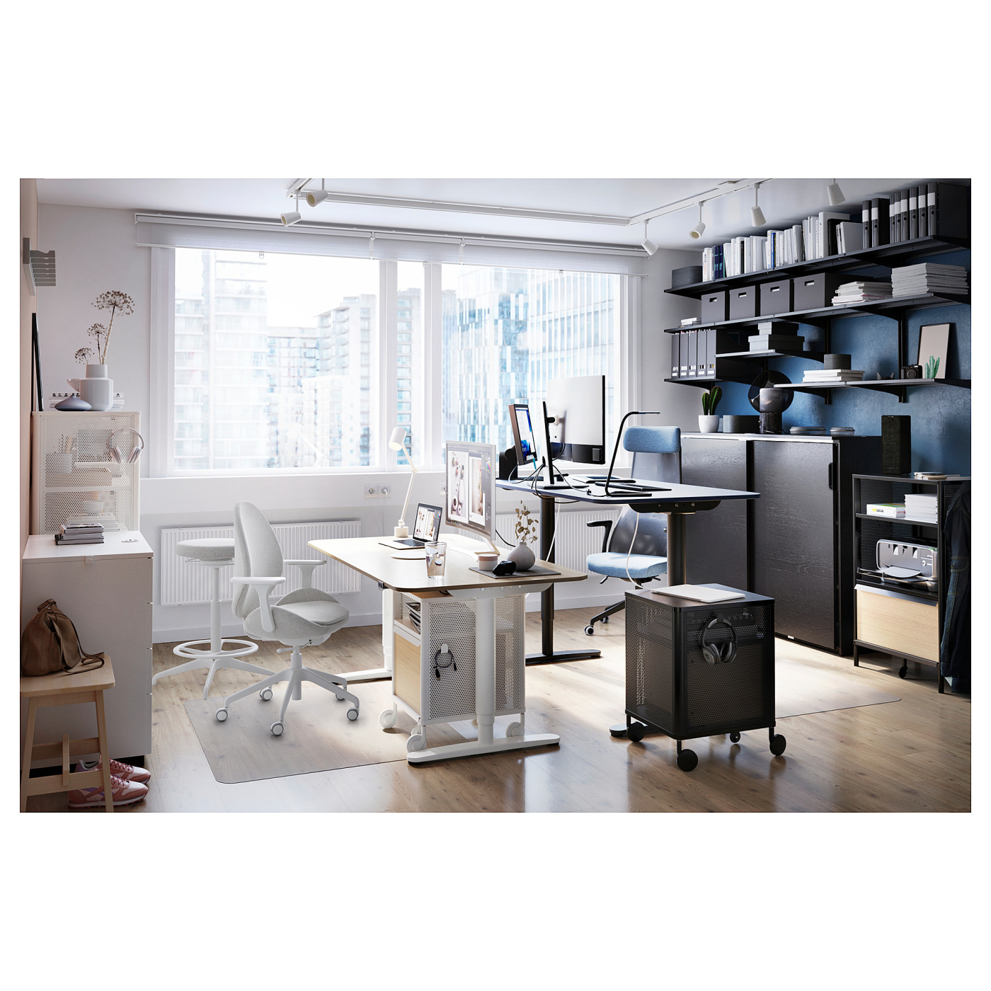 GALANT cabinet with sliding doors black stained ash veneer - IKEA