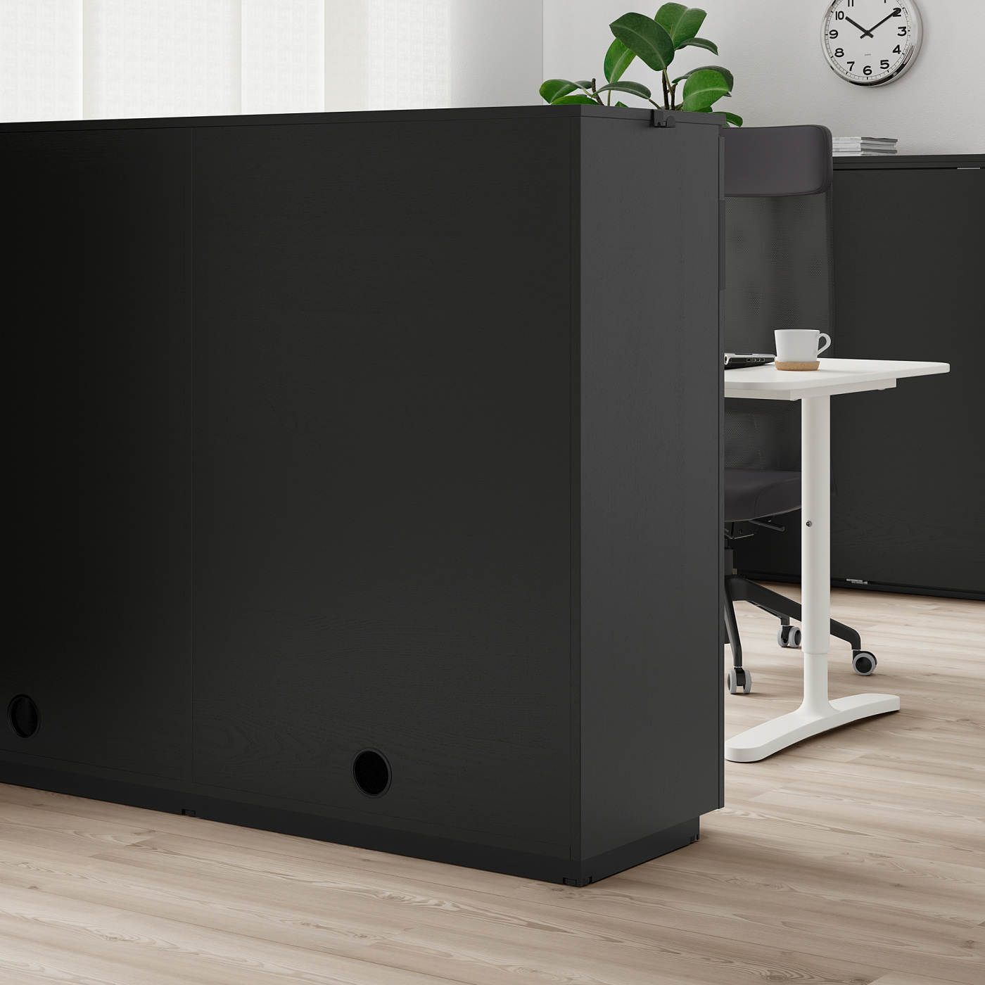 GALANT cabinet with sliding doors black stained ash veneer - IKEA