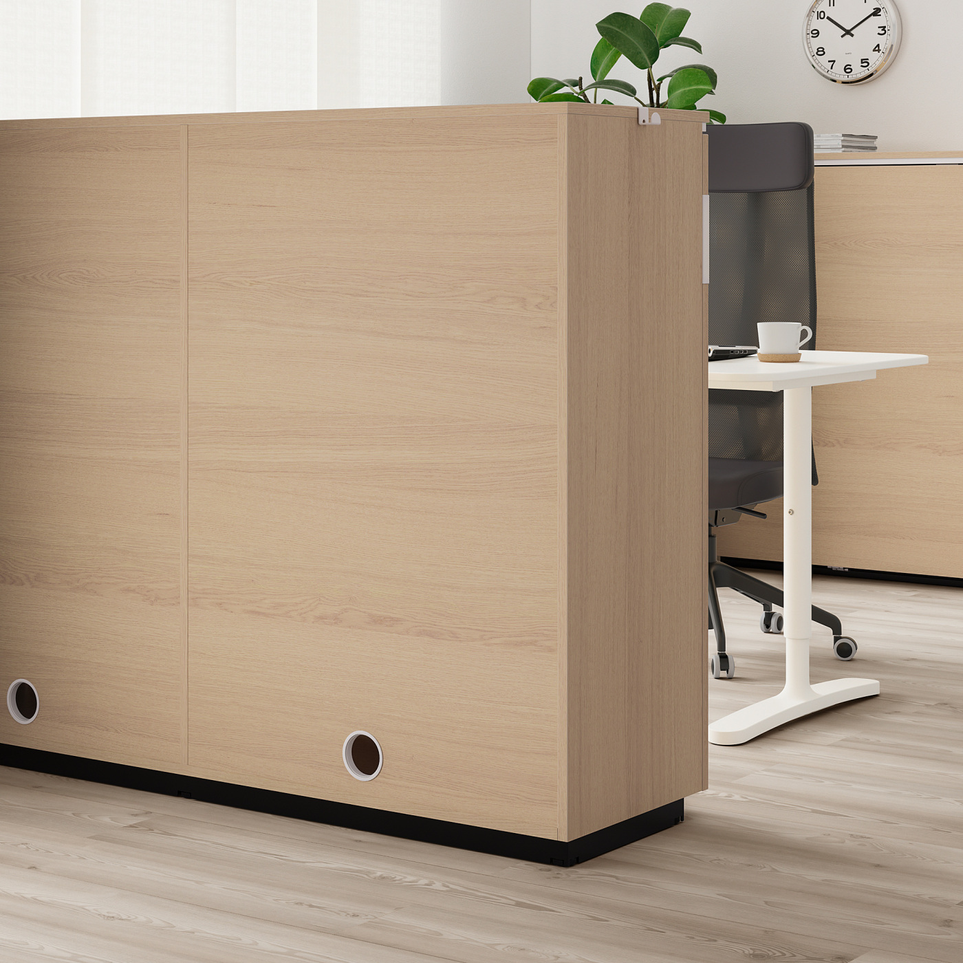 GALANT cabinet with sliding doors white stained oak veneer - IKEA