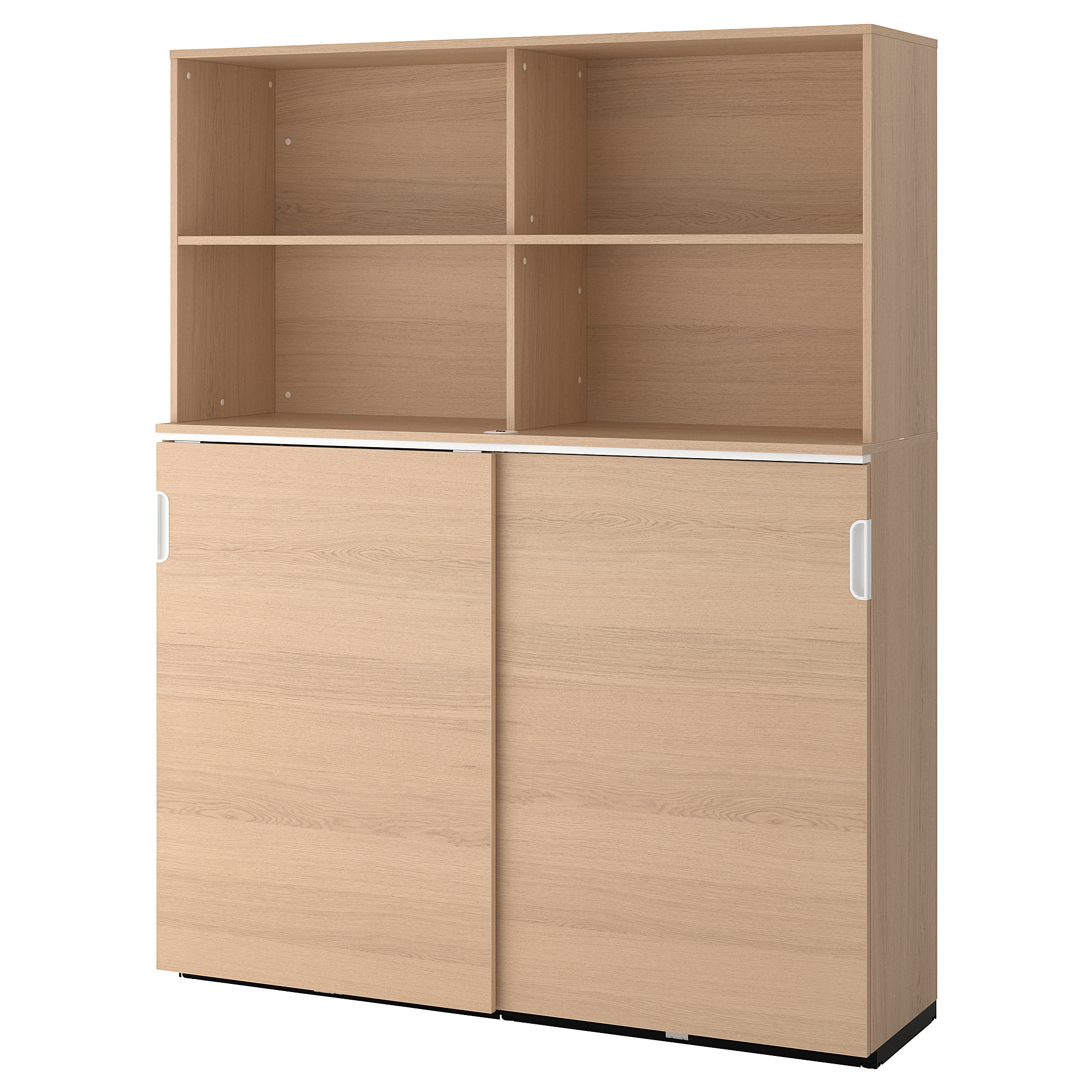 GALANT storage combination w sliding doors white stained oak