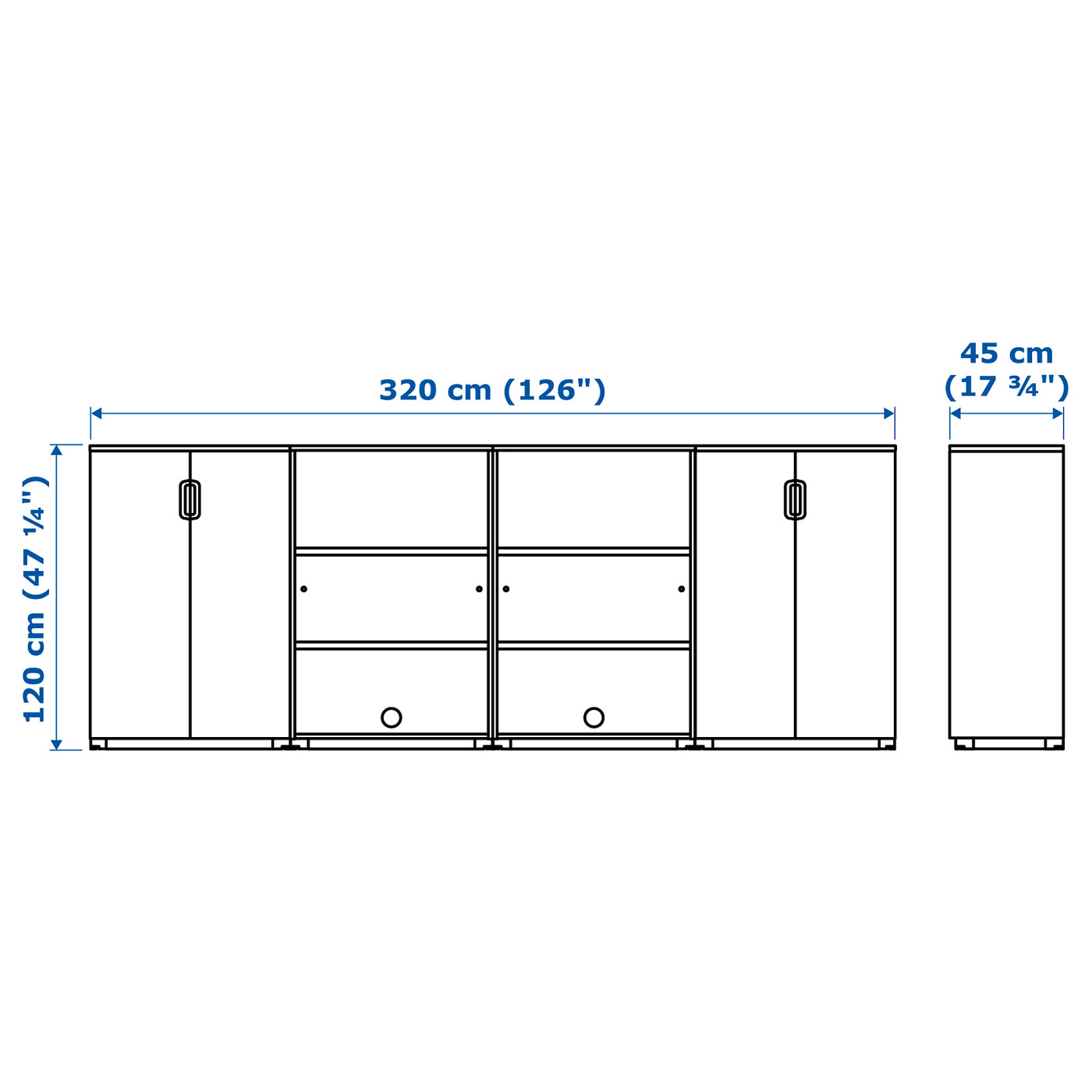 GALANT storage combination white stained oak veneer - IKEA