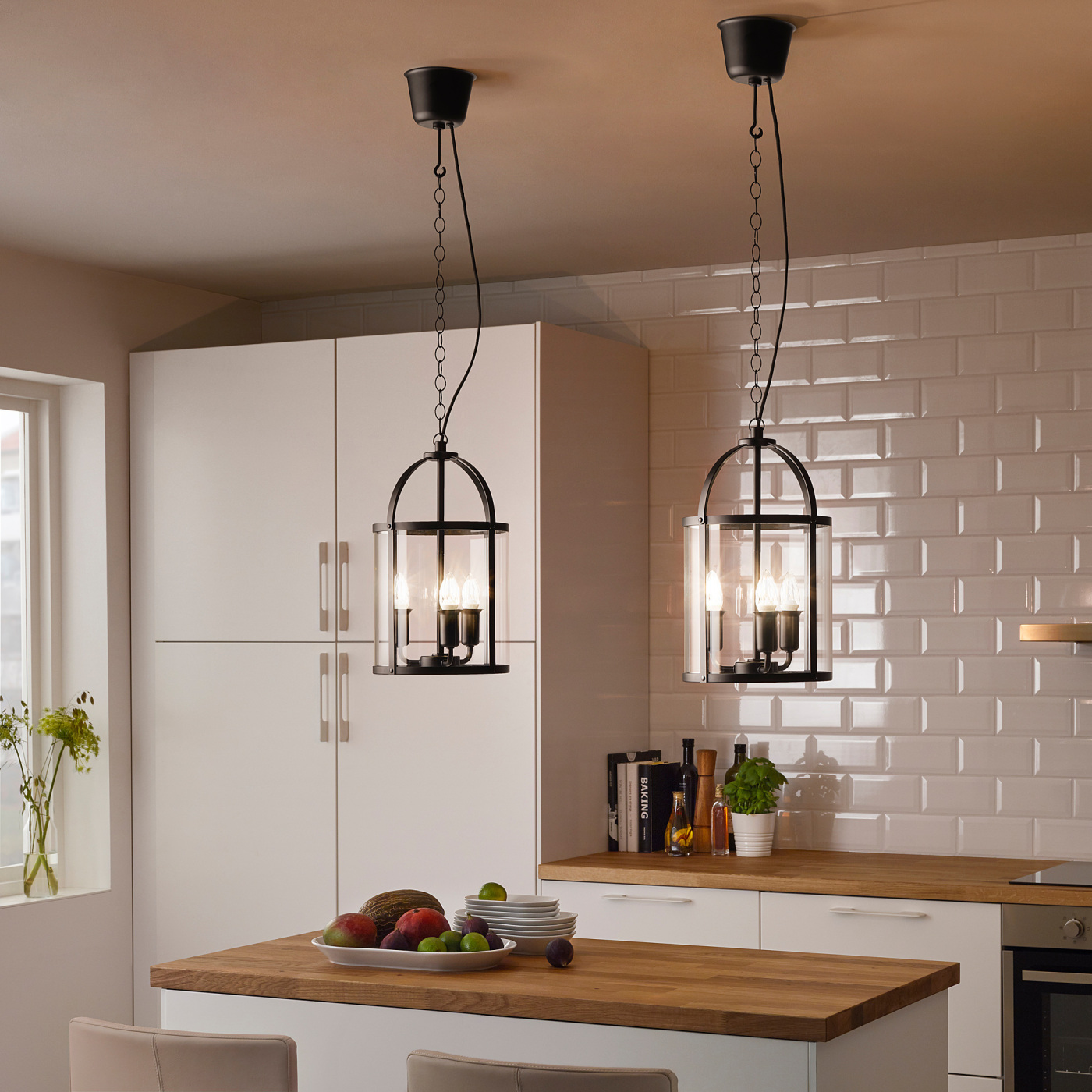 GALJON pendant lamp black/transparent glass - IKEA