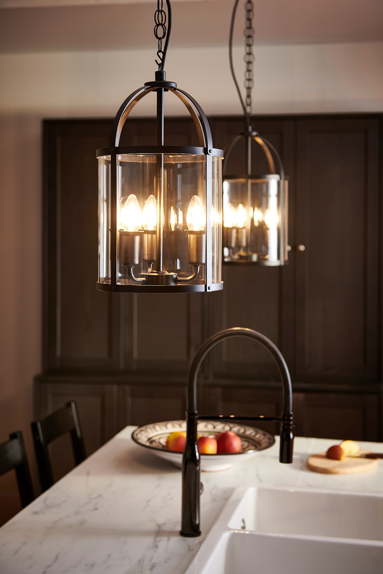 GALJON pendant lamp black/transparent glass - IKEA