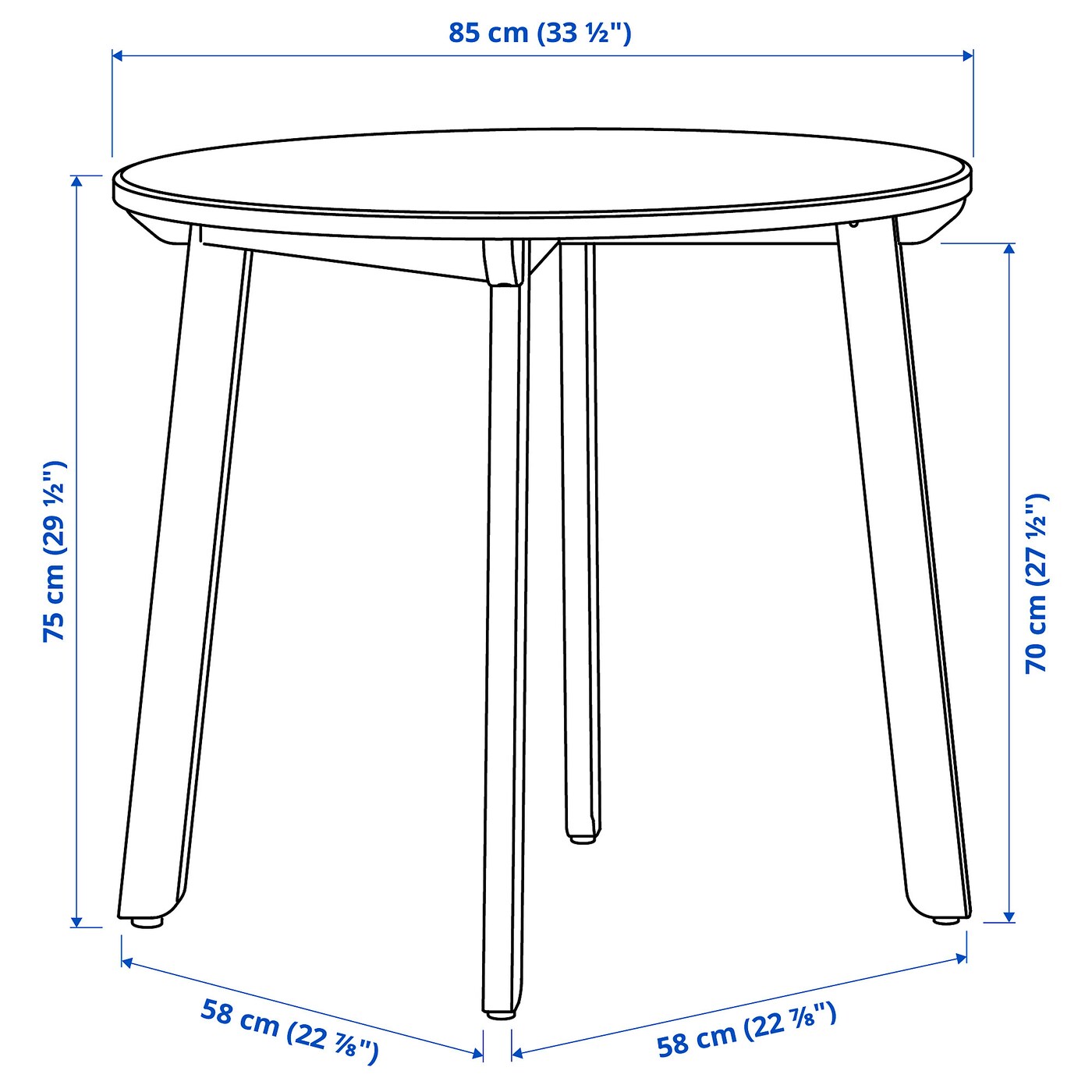 GAMLARED / STEFAN table and 2 chairs light antique stain/brown