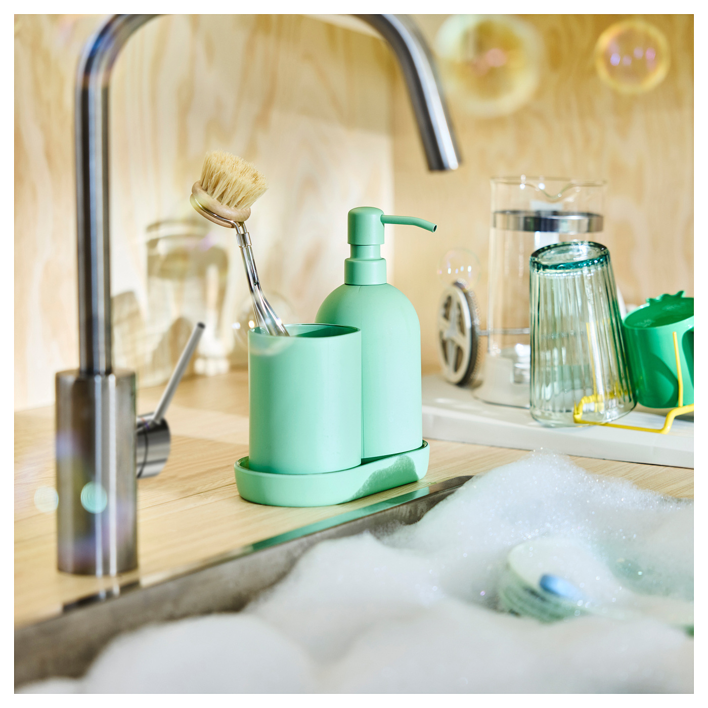 GANSJÖN 3-piece bathroom set light green - IKEA