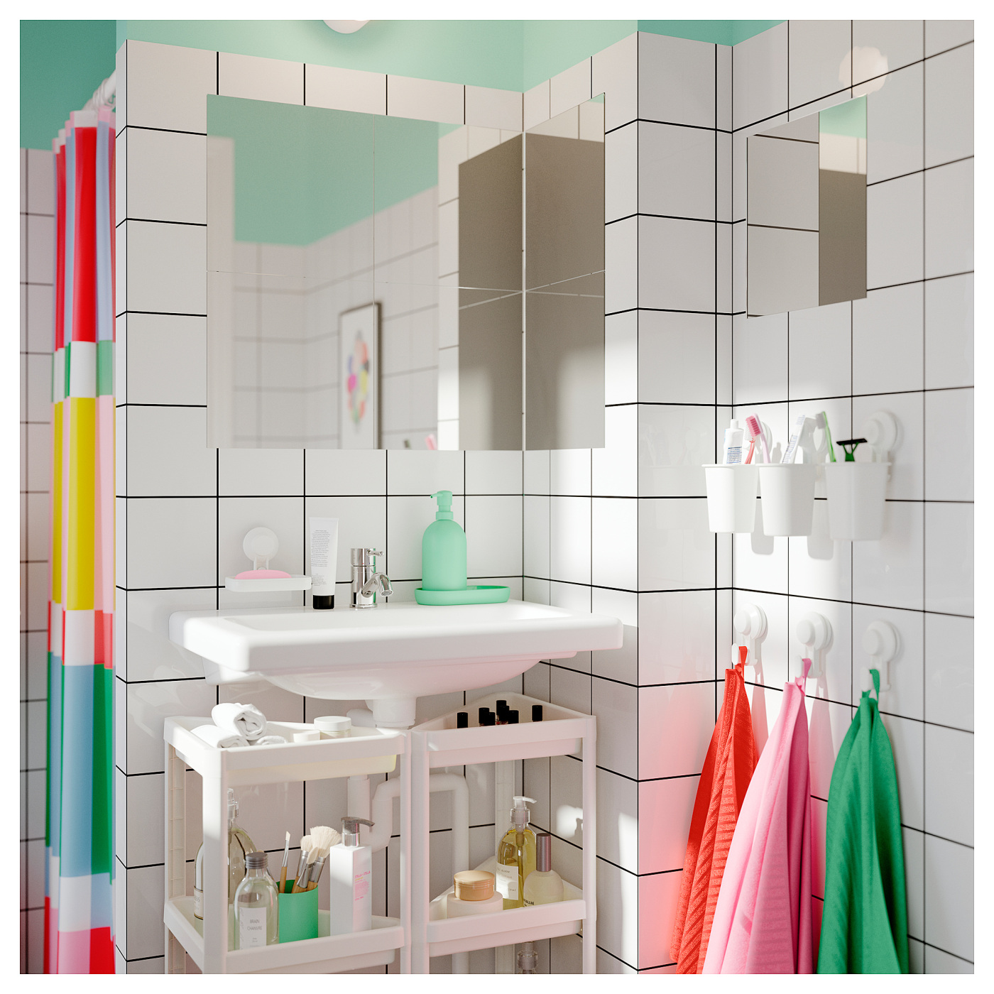 GANSJÖN 3-piece bathroom set light green - IKEA GANSJÖN 3-piece bathroom set light green - IKEA