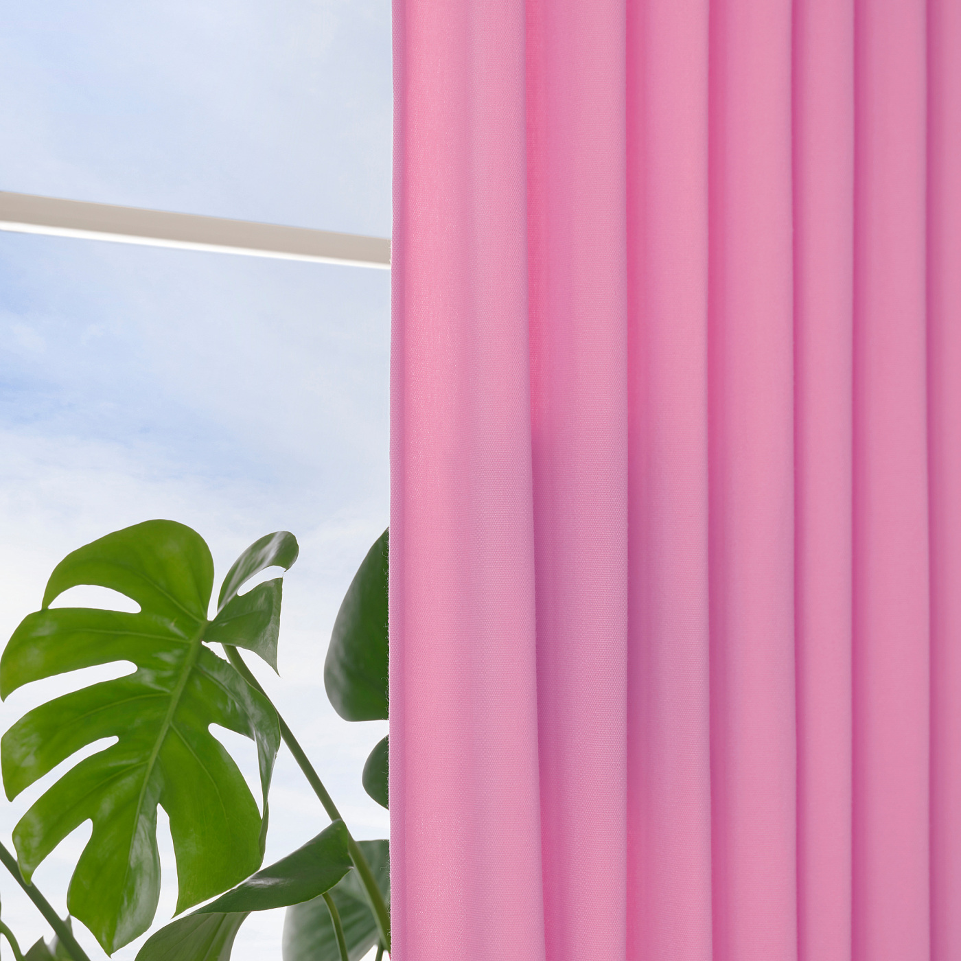 GINSTMOTT curtains, 1 pair pink/with heading tape - IKEA