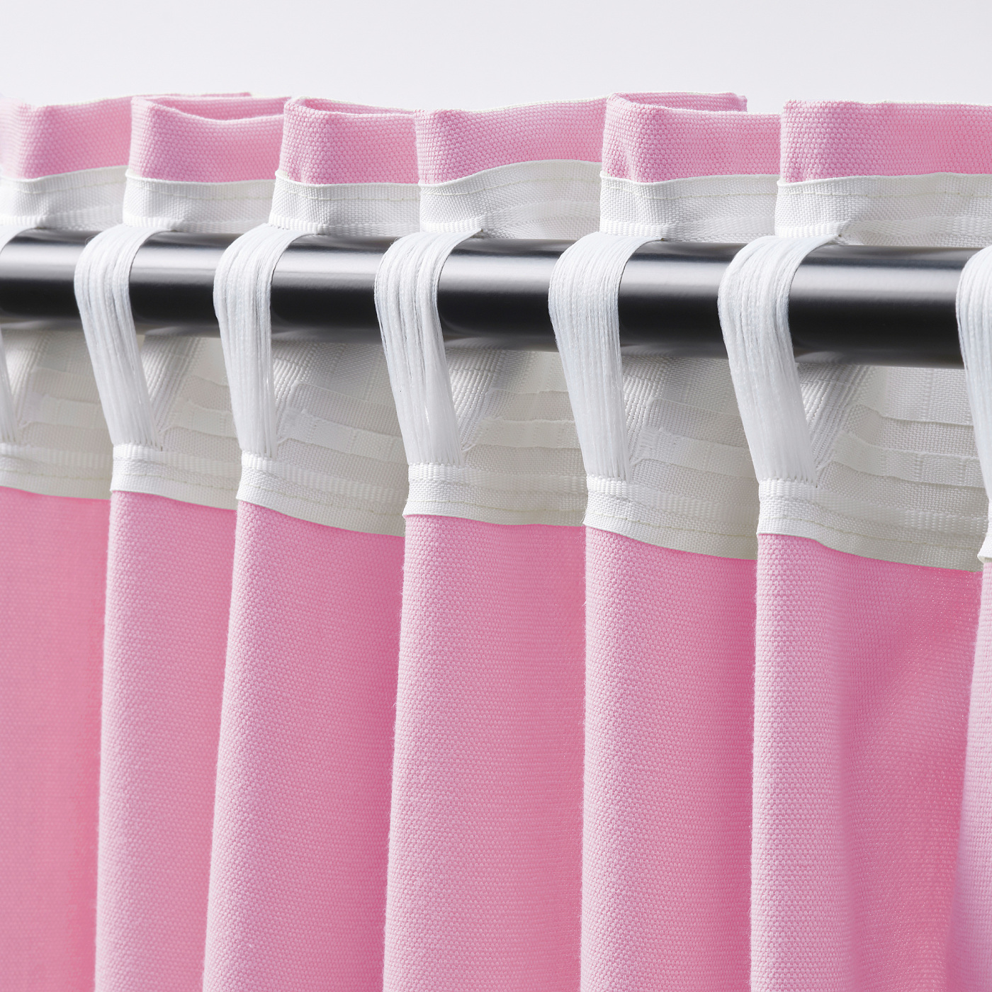 GINSTMOTT curtains, 1 pair pink/with heading tape - IKEA
