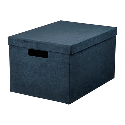 NIMM storage box with lid grey-green - IKEA