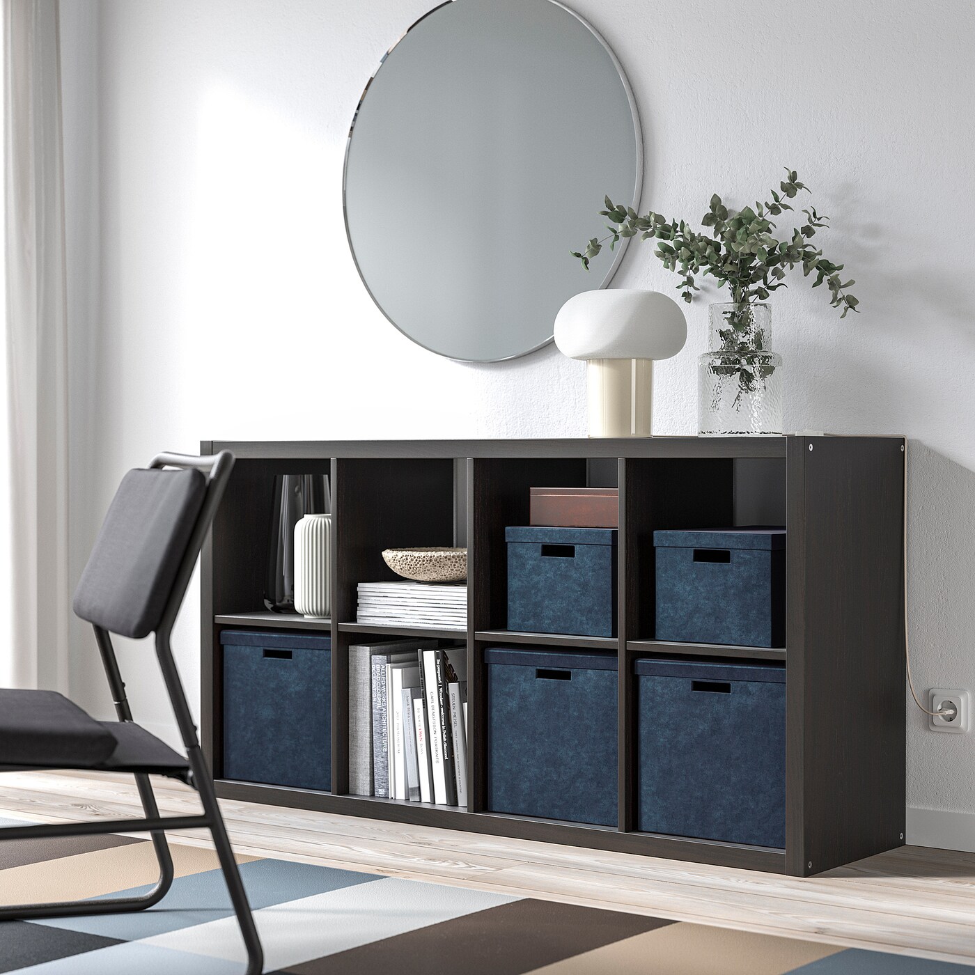 GJÄTTA storage box with lid velvet dark blue - IKEA