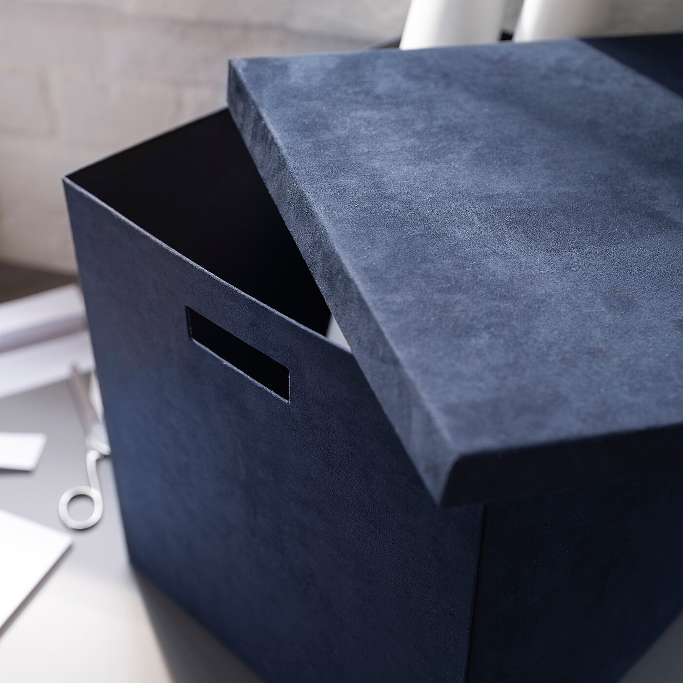GJÄTTA storage box with lid velvet dark blue - IKEA GJÄTTA storage box with lid velvet dark blue - IKEA