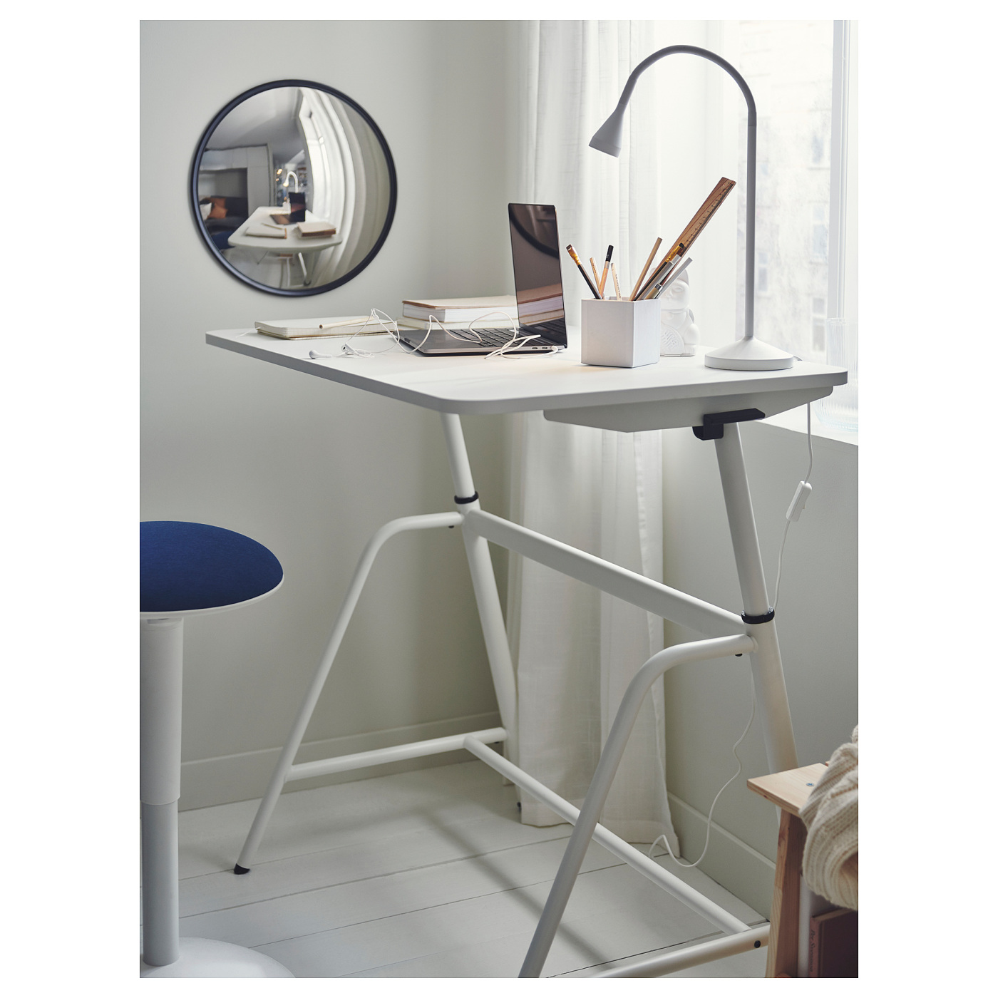 GLADHÖJDEN desk sit/stand white - IKEA