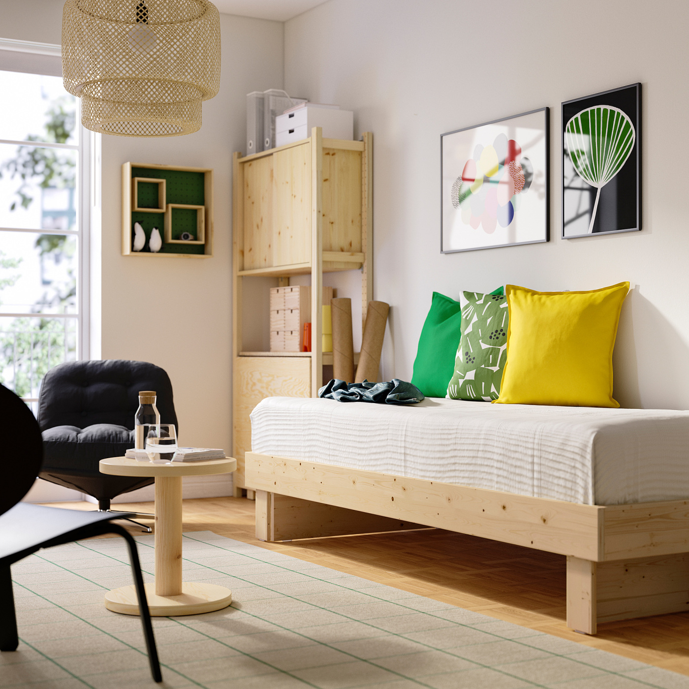 KOPARDAL bed frame grey/Luröy - IKEA