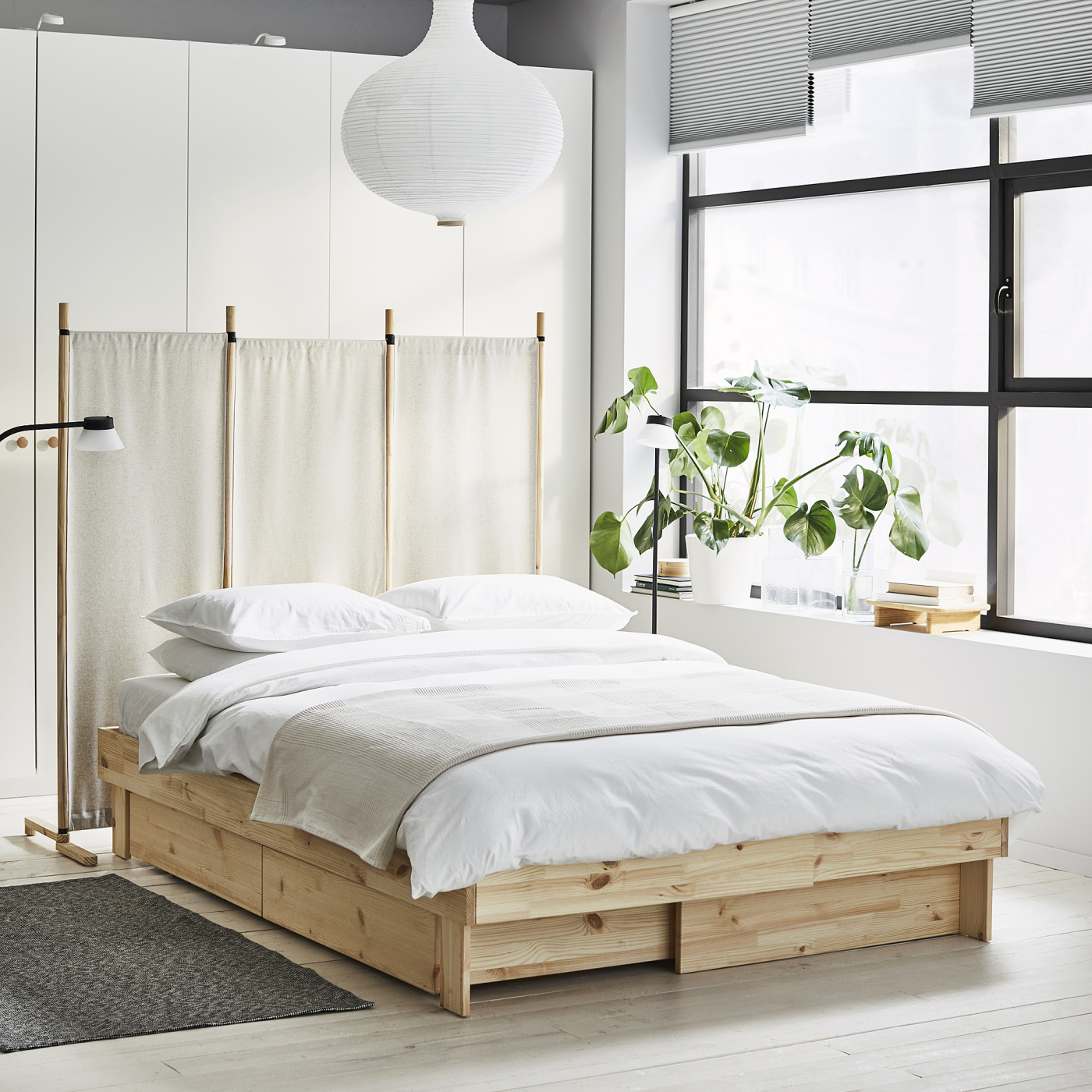 GLAMBERGET extendable bed with storage pine - IKEA