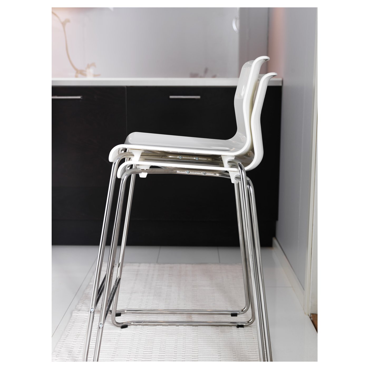 GLENN bar stool counter height white/chrome-plated - IKEA GLENN bar stool counter height white/chrome-plated - IKEA
