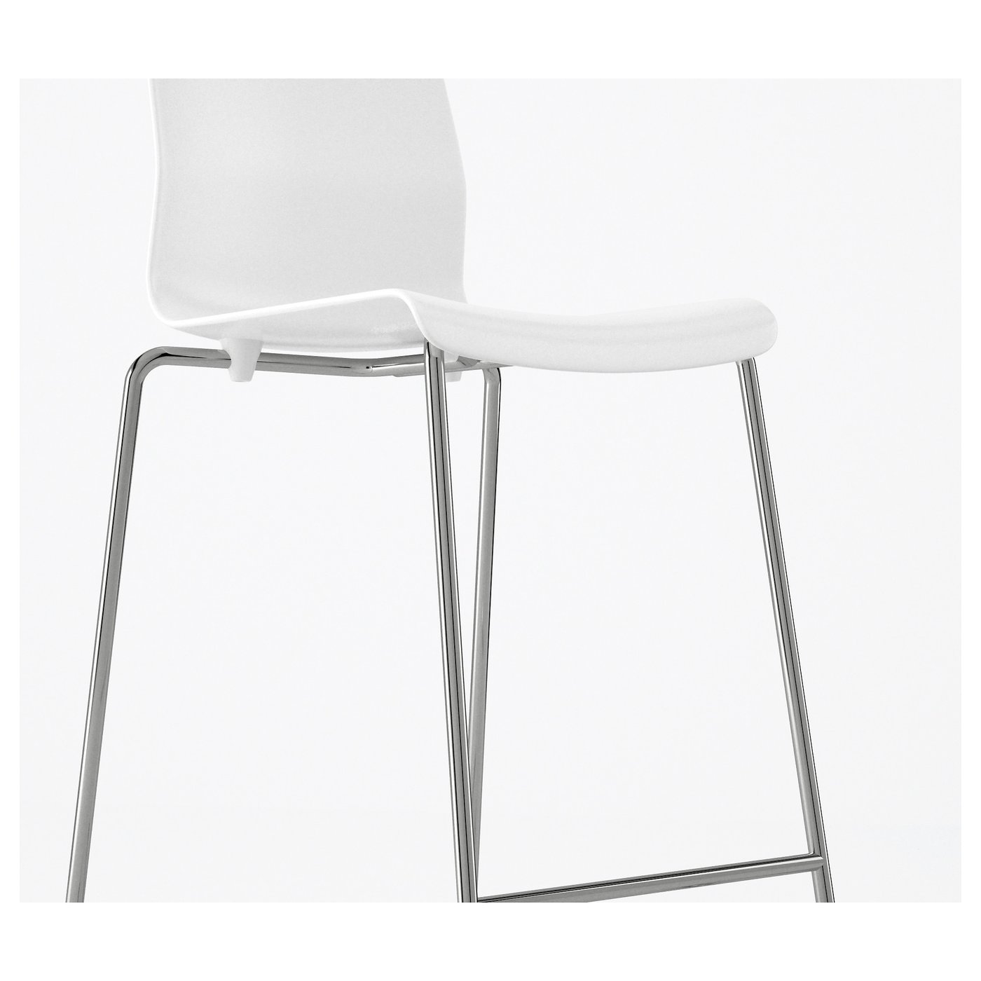 GLENN bar stool counter height white/chrome-plated - IKEA