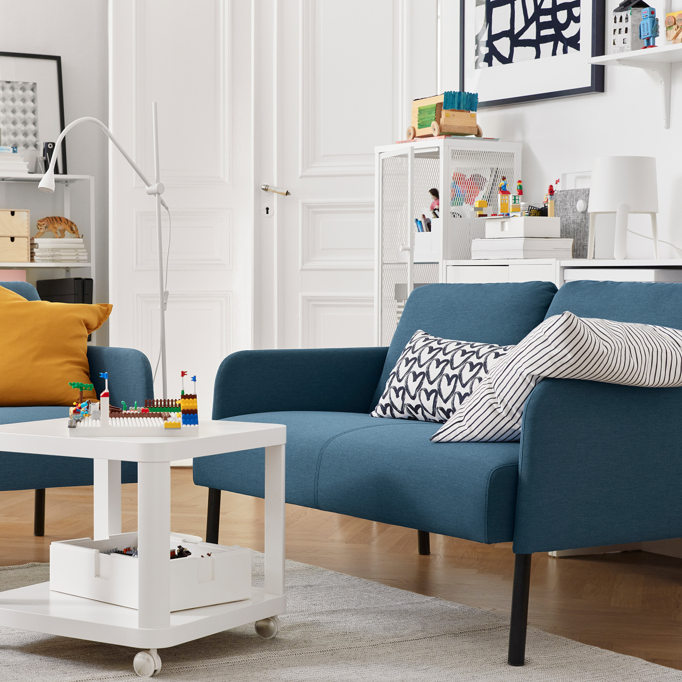 GLOSTAD 2-seat sofa Knisa medium blue - IKEA