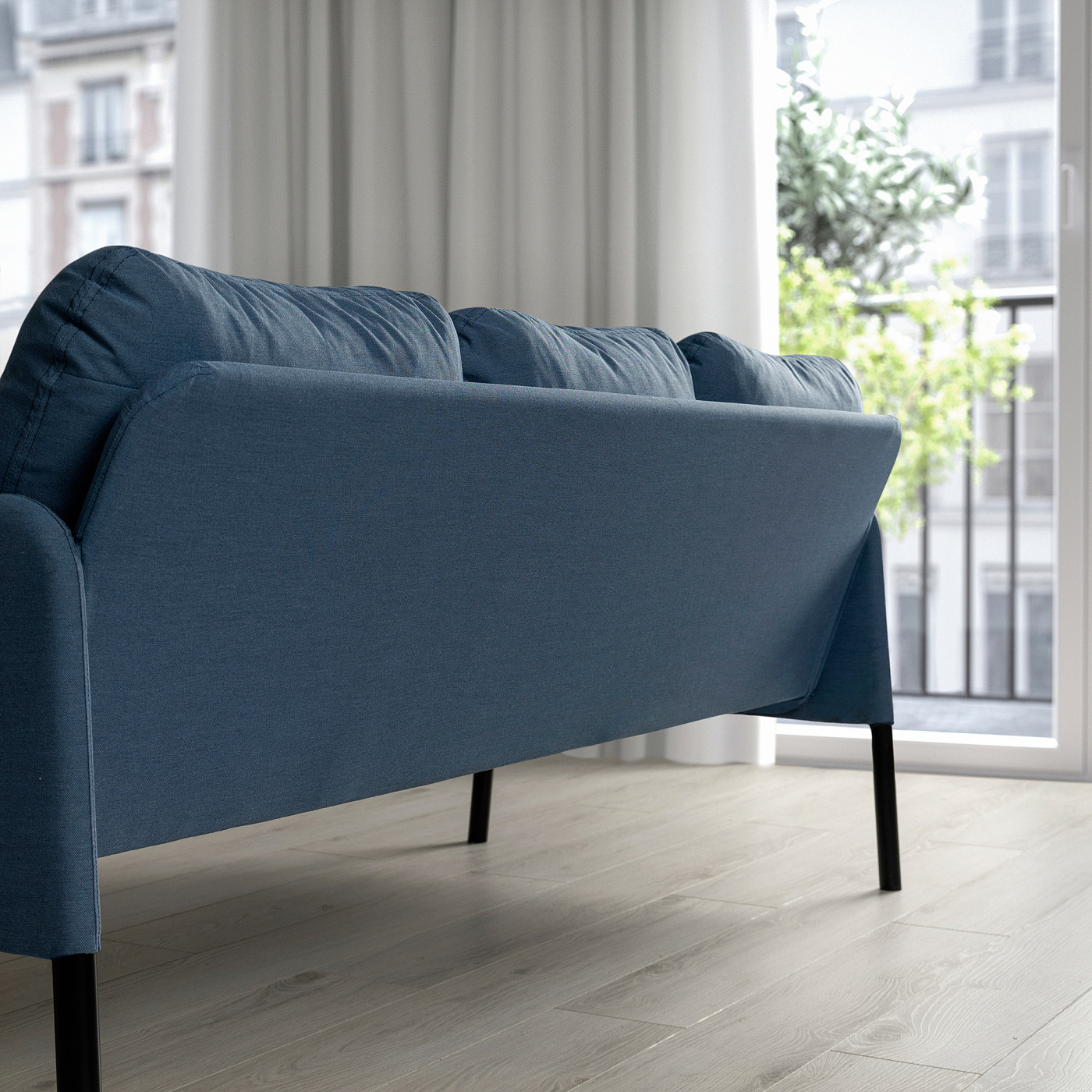 GLOSTAD 3-seat sofa Knisa medium blue - IKEA