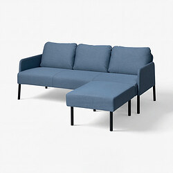 GLOSTAD 3-seat sofa with chaise longue Knisa medium blue - IKEA