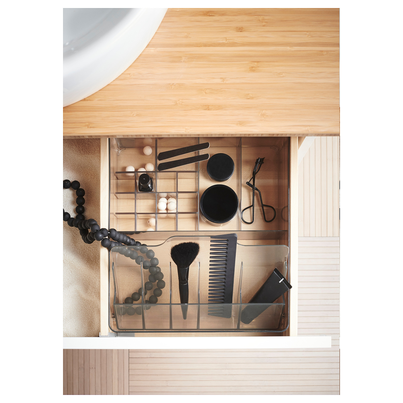 GODMORGON box with compartments smoked - IKEA
