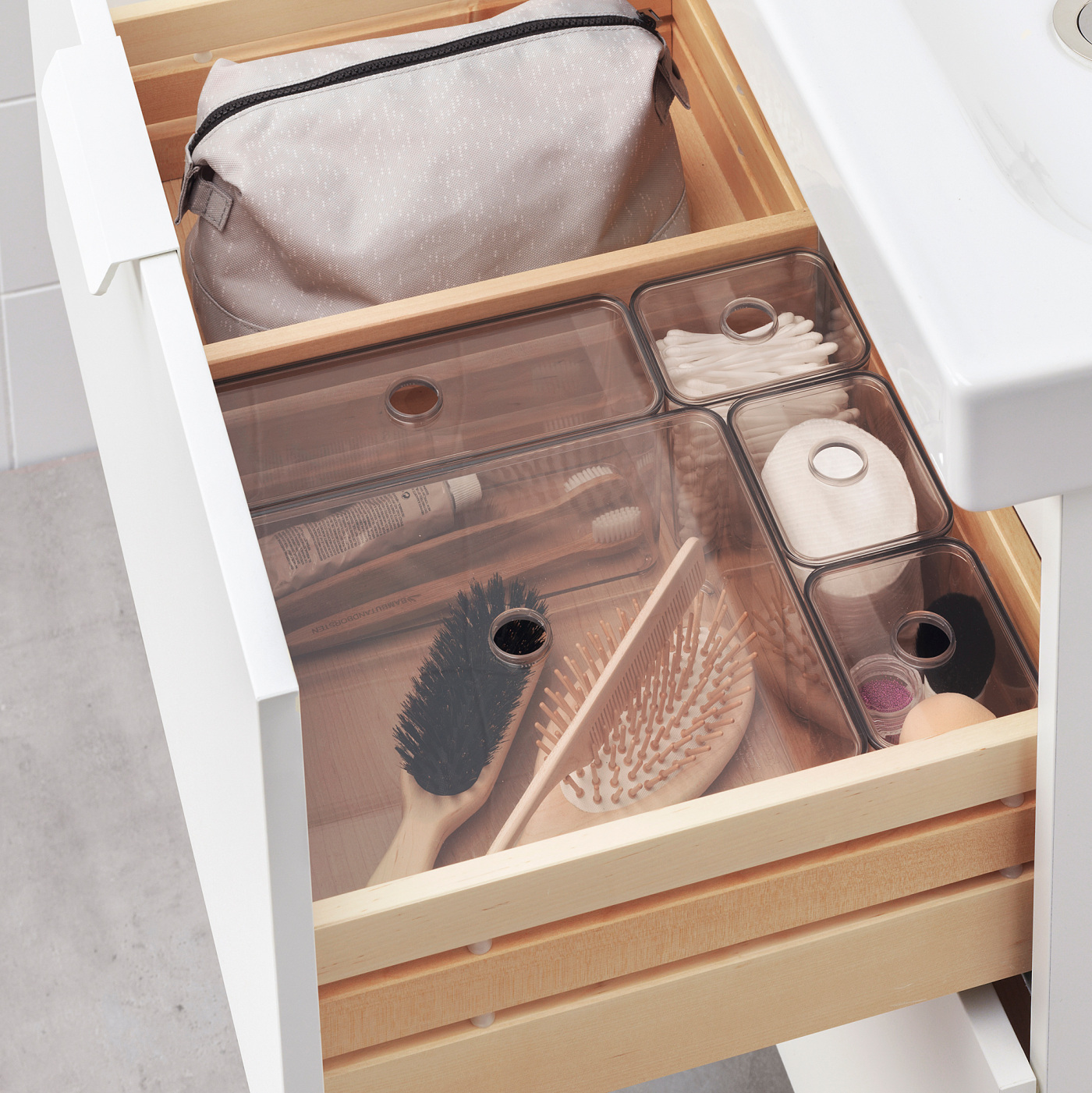 GODMORGON box with lid, set of 5 smoked - IKEA